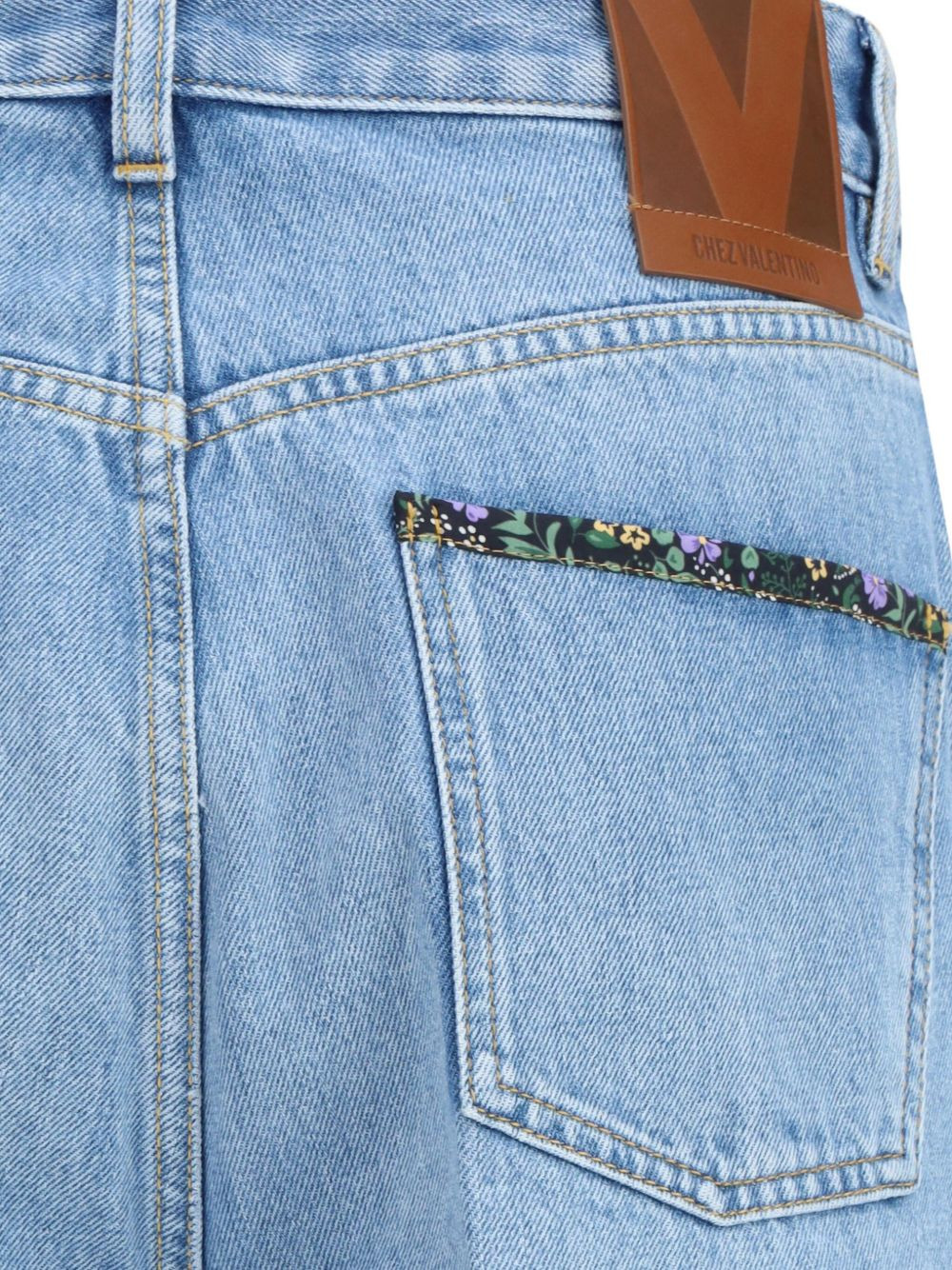 floral-trim jeans - 4