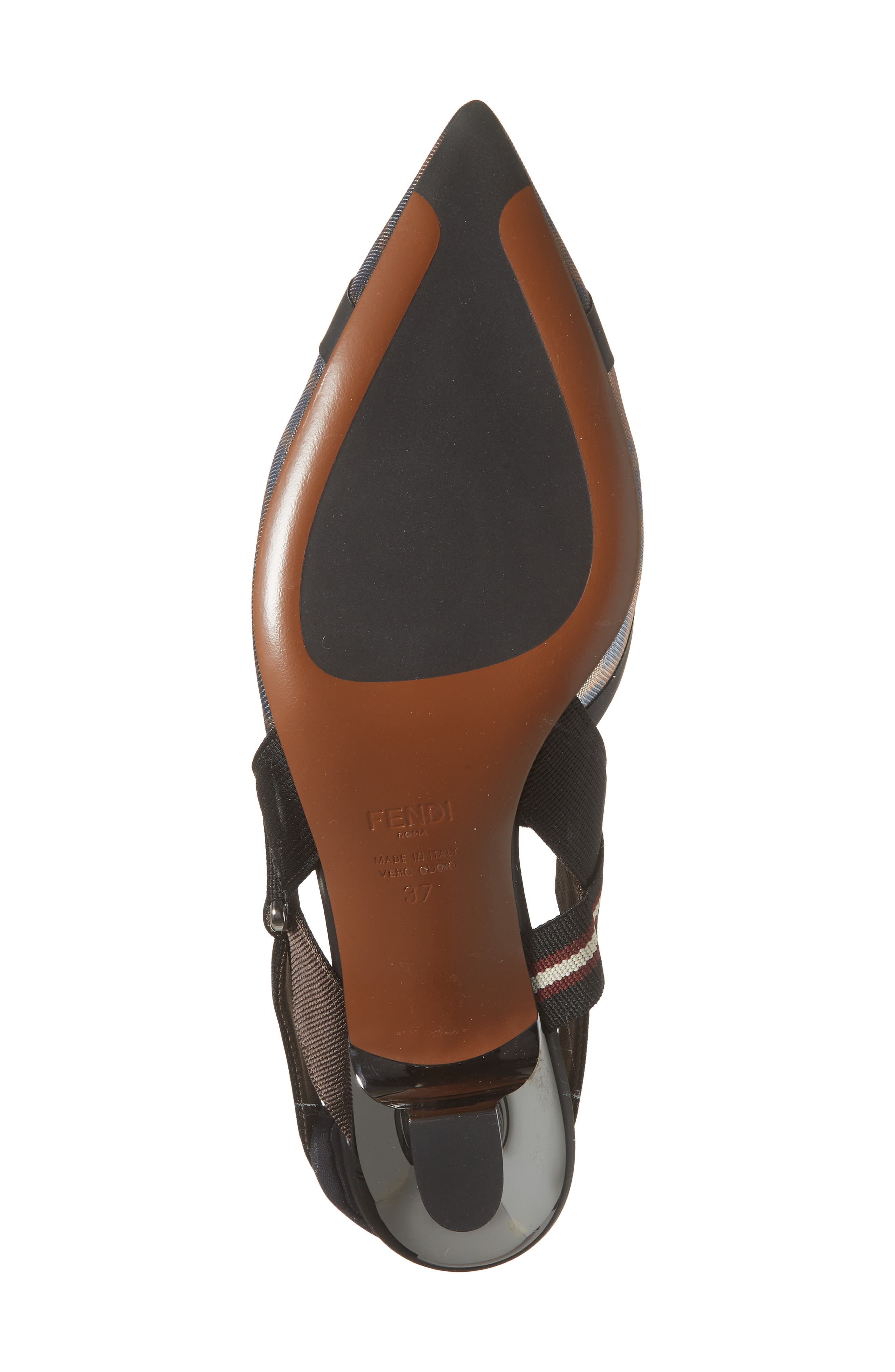 Fendi Colibri Pointed Toe Slingback Pump in F1Otr Tab M/n.bd.cr/ne Mil at Nordstrom - 6
