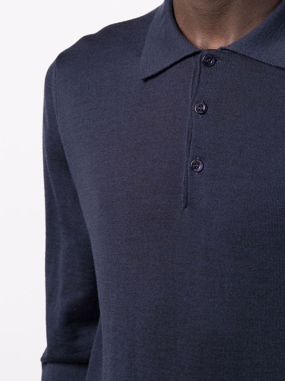 polo-collar merino sweatshirt - 5