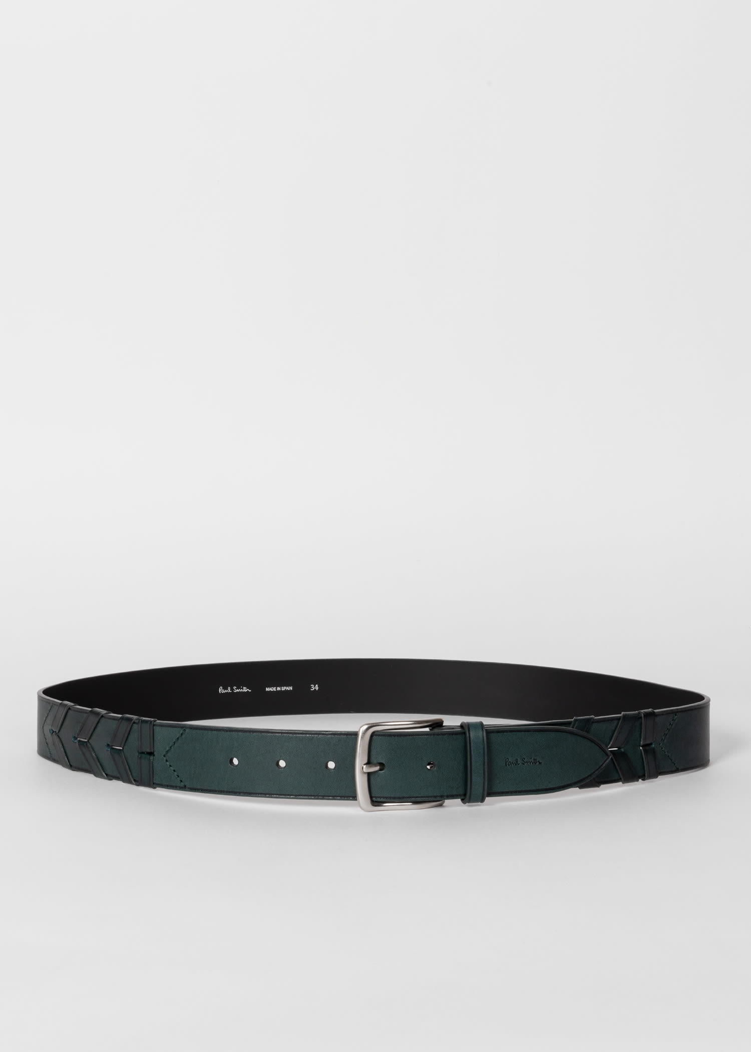 Woven Herringbone Leather Belt - 2