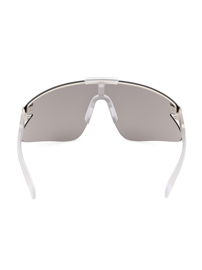 Men's Mirrored Shield Sunglasses - Silver Transparent 5