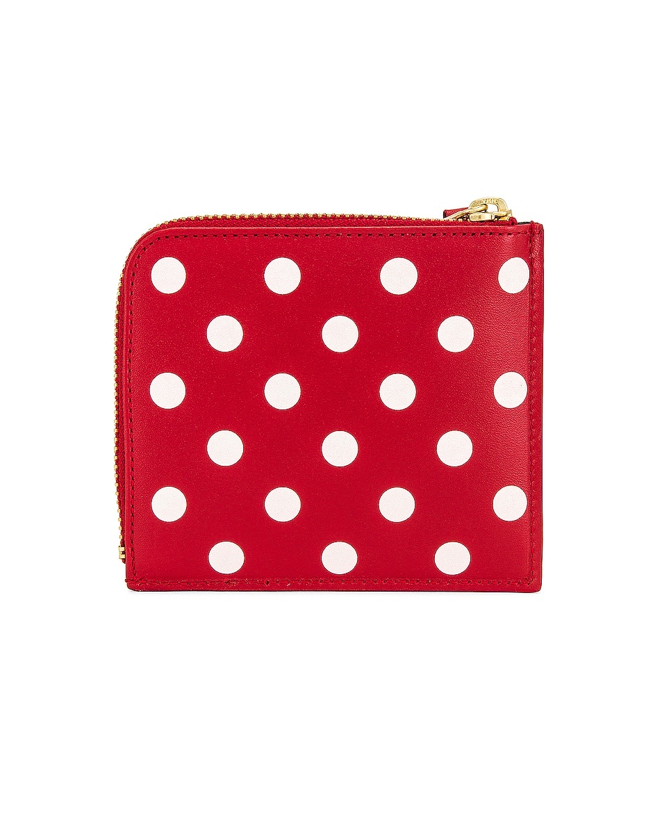 Dots Printed Leather Zip Wallet - 2