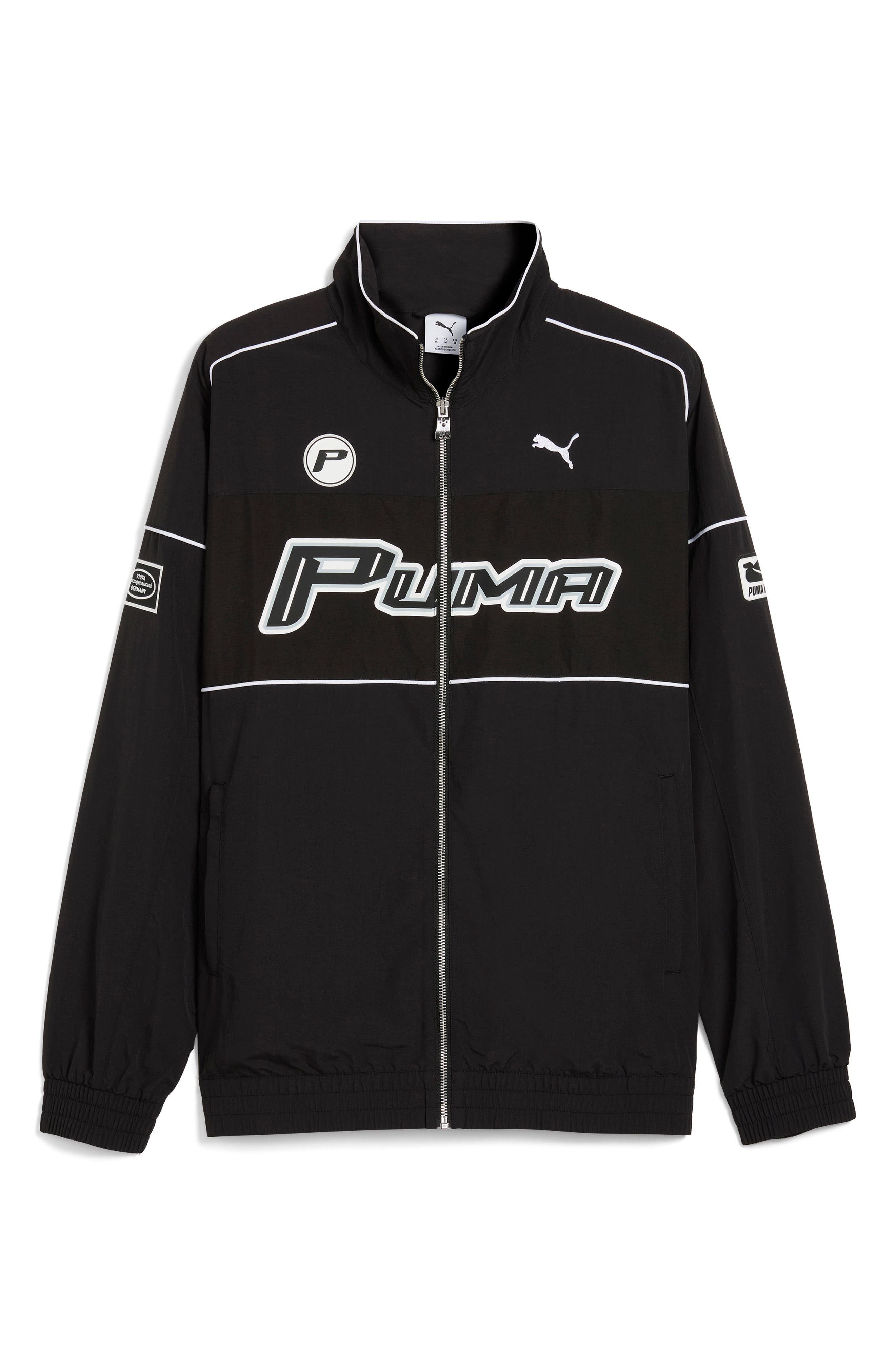 PUMA Relaxed Speed Driver Series Graphic Track Jacket in Puma Black at Nordstrom - 1
