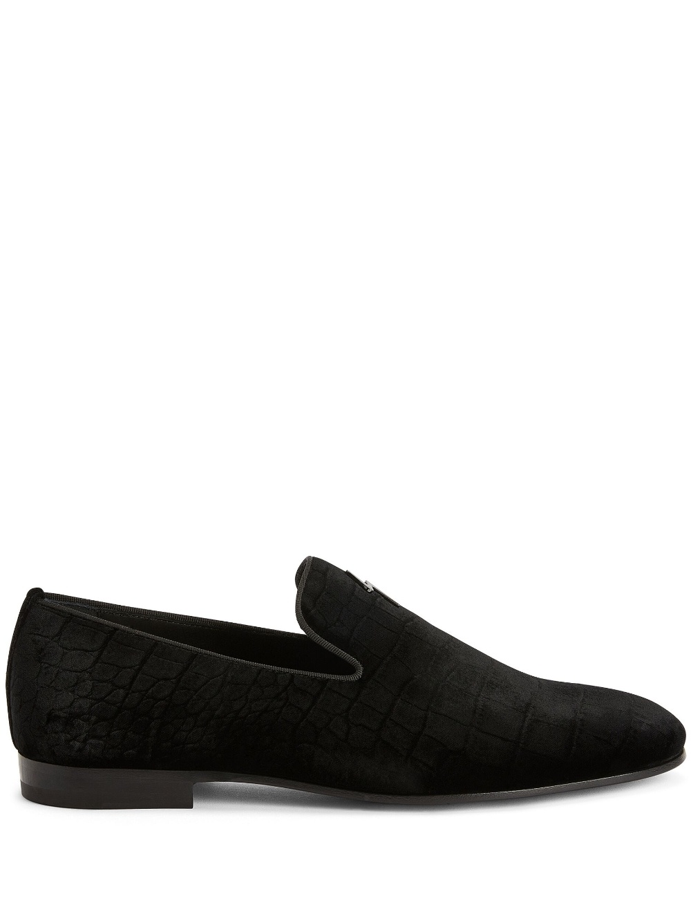 slip-on velvet loafers - 1
