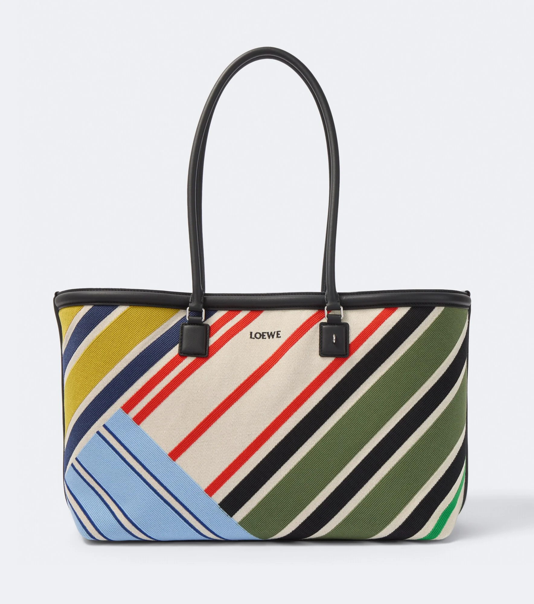 Verano Large striped canvas tote bag - 1