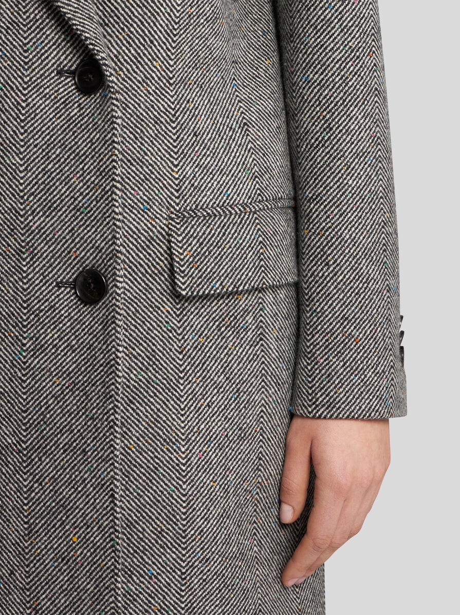 DOUBLE-BREASTED WOOL COAT - 2