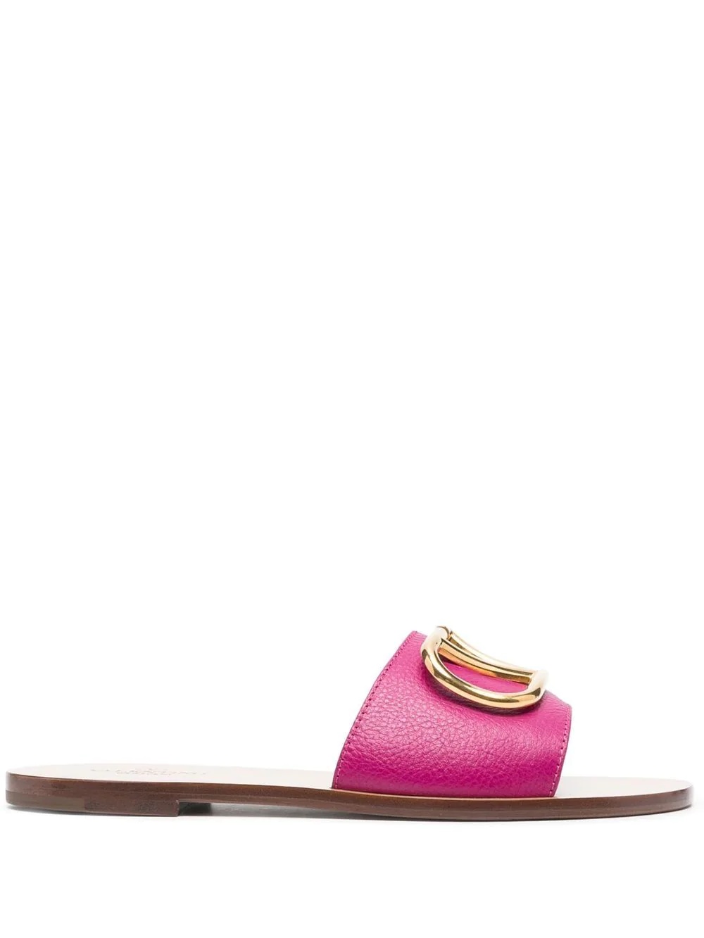 logo-plaque leather sandals - 1