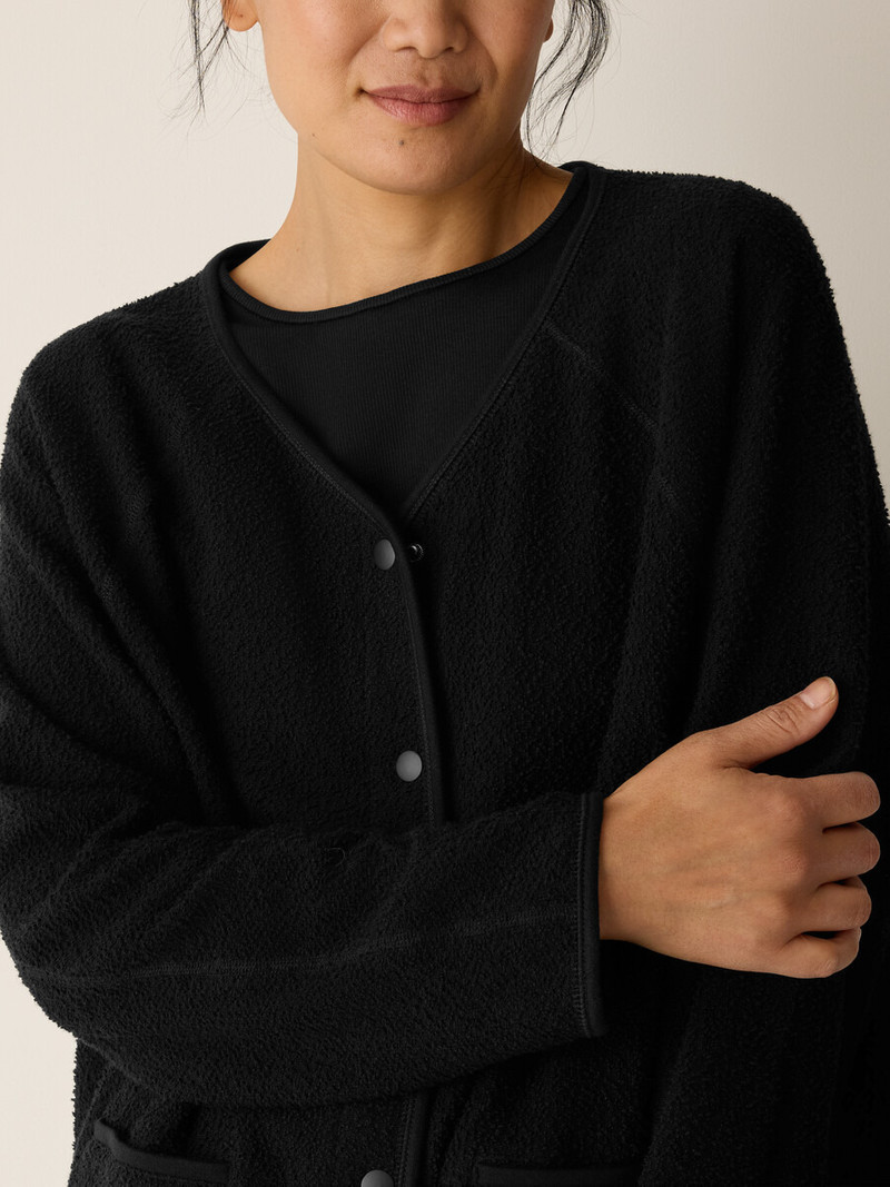 Organic Cotton Stretch Boucle V-Neck Jacket 5