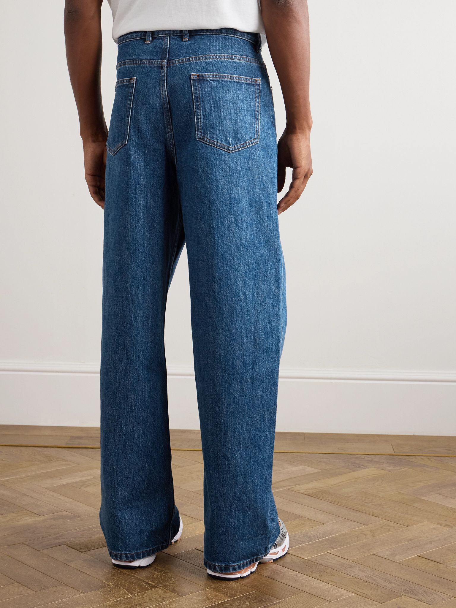 Aaron Wide-Leg Stonewashed Jeans Blue - 4