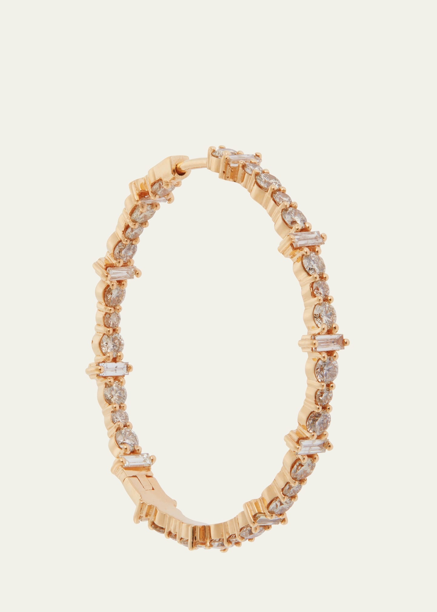 Champagne Diamond Inside Out Hoop Earrings in 18K Yellow Gold - 3
