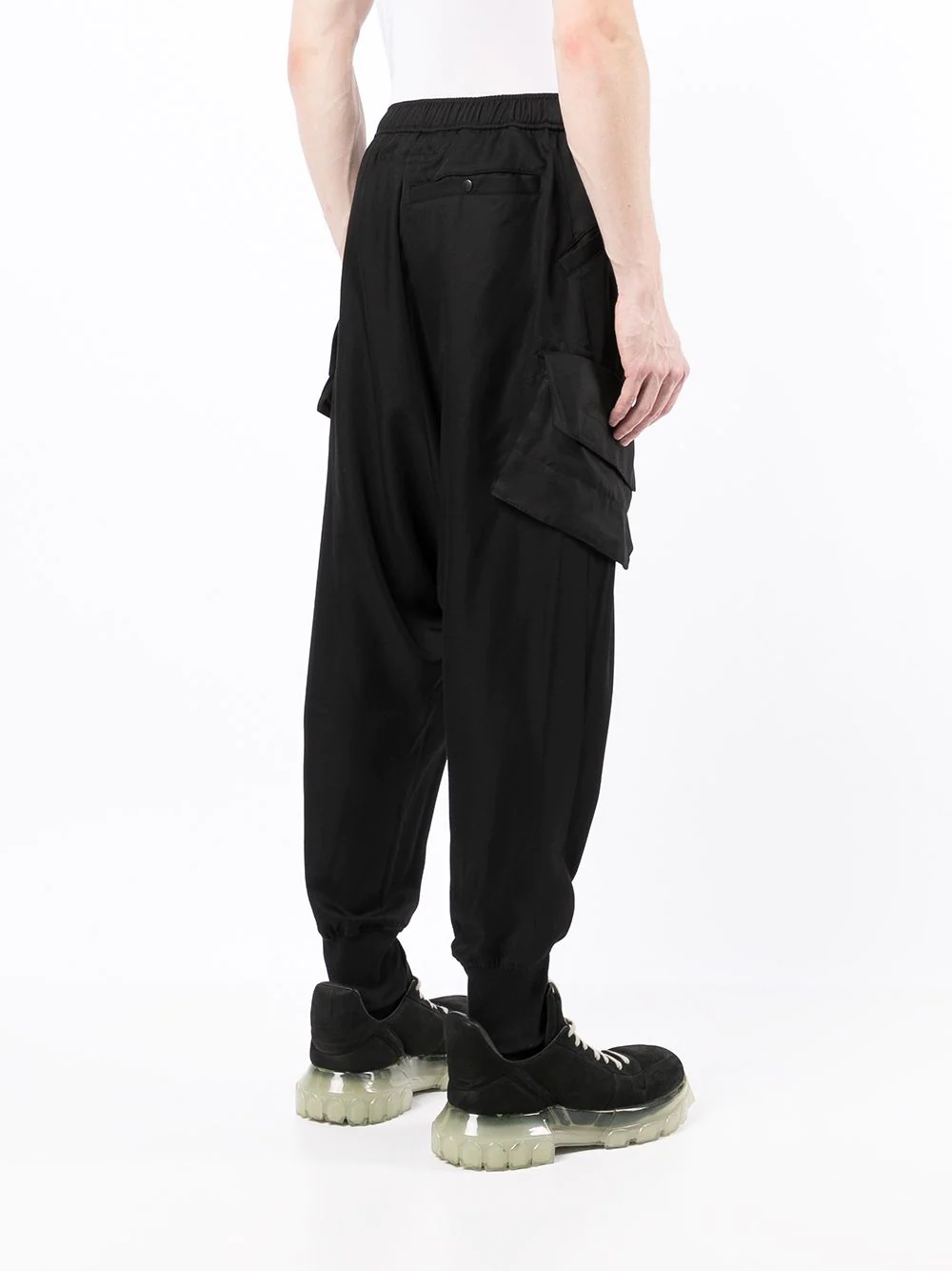 drop-crotch cargo trousers - 4