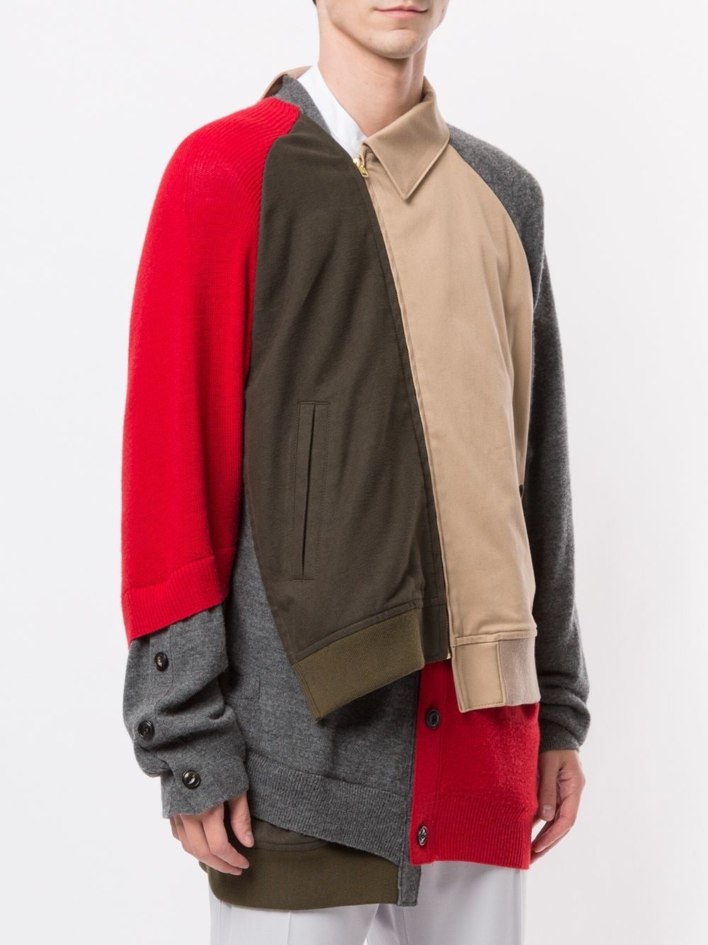 asymmetric colour-block jacket - 3