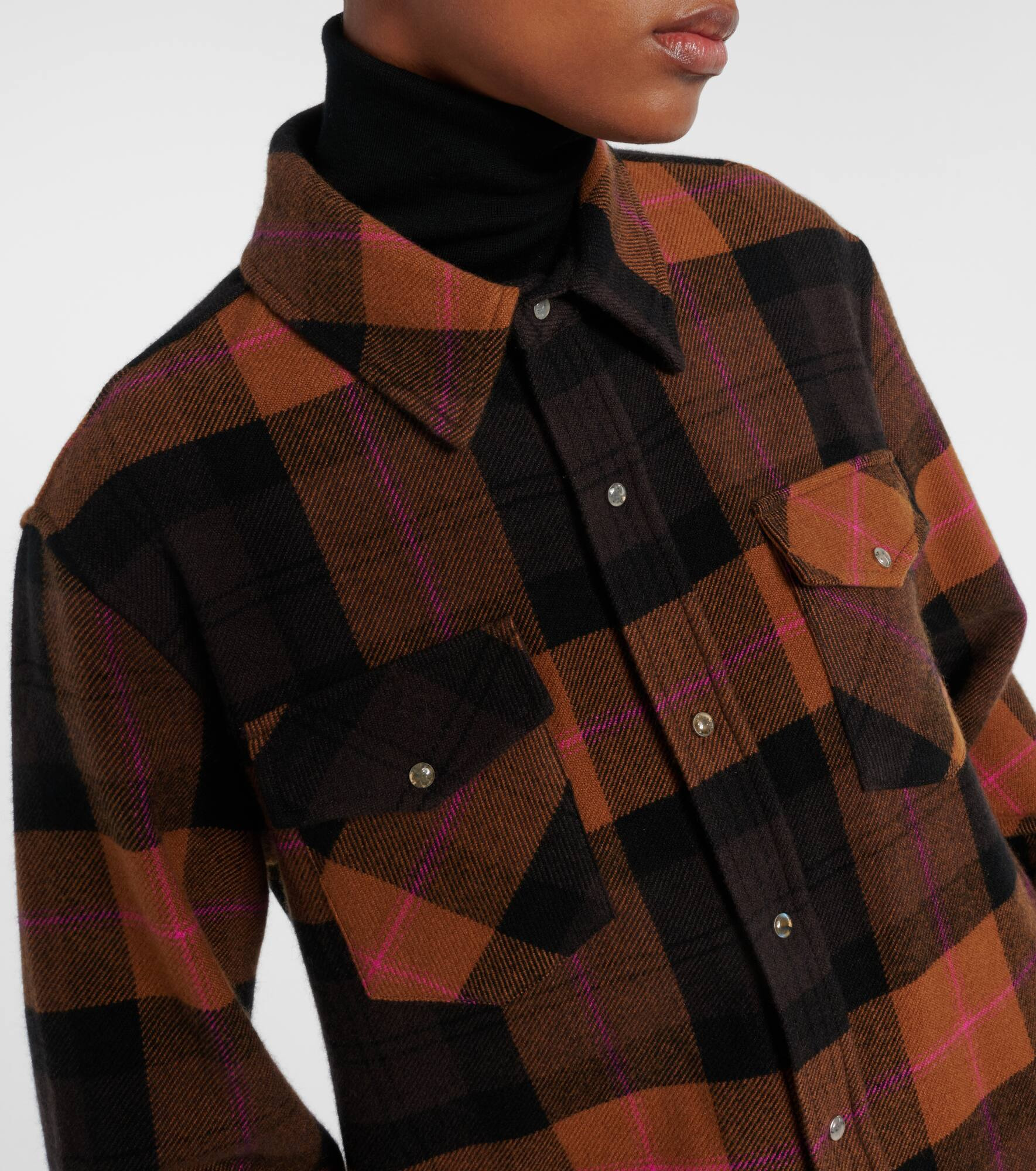 Checked cashmere shirt - 4