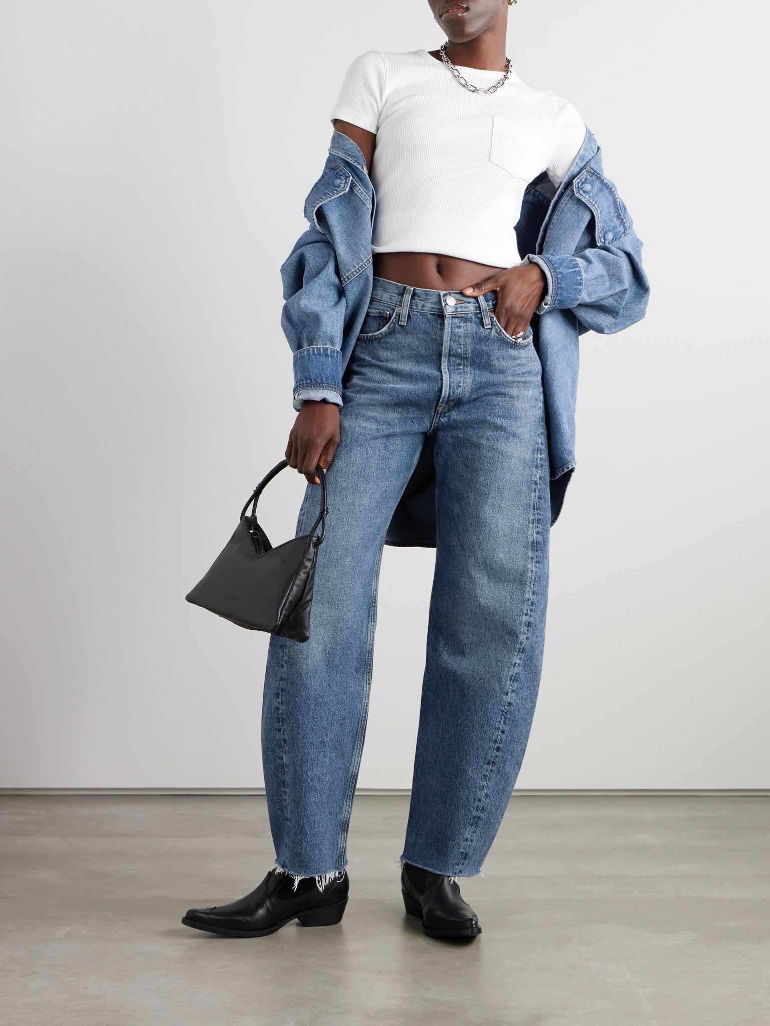 Luna high-rise tapered organic jeans Dark denim - 2