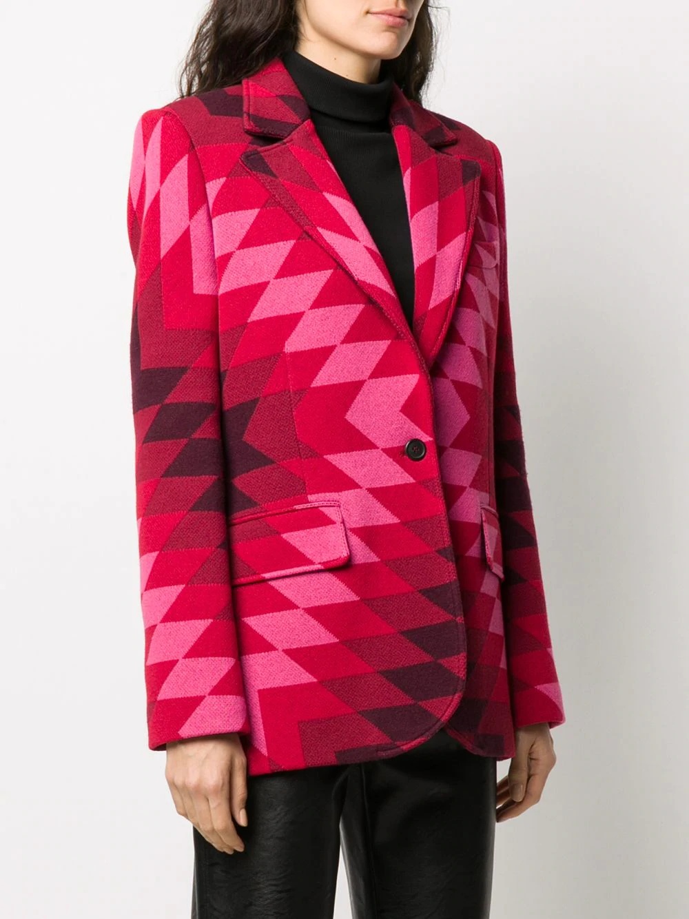 geometric pattern blazer - 3