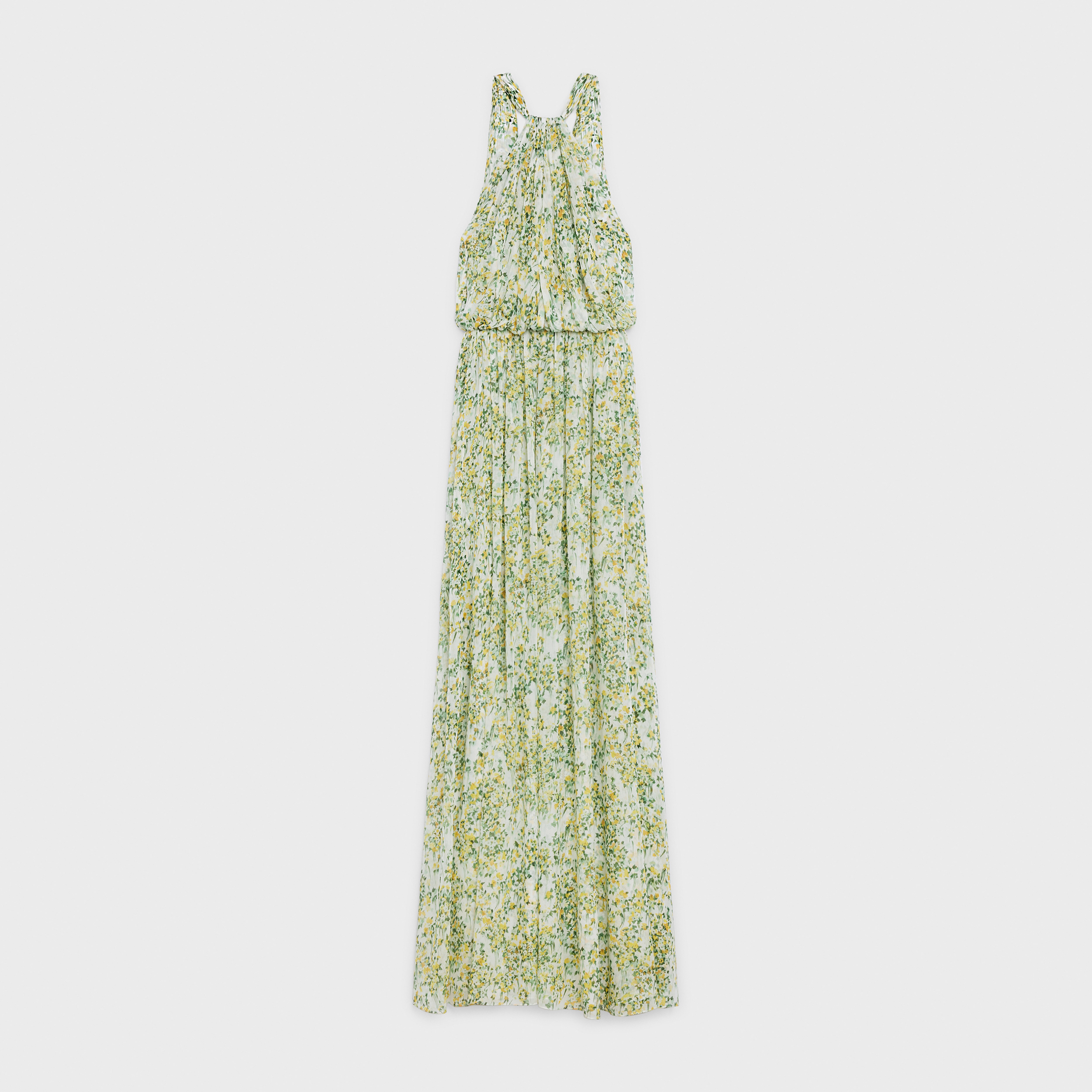 LONG DRAPED DRESS IN SILK GEORGETTE - 1