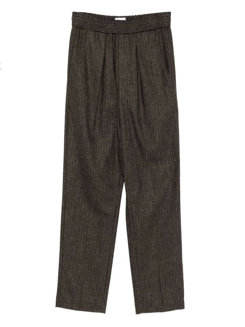 pinstripe elastic-waist tailored trousers 1