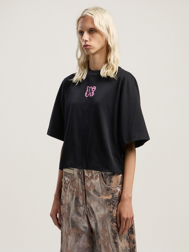 Palm Angels Classic Logo Cropped Tee outlook