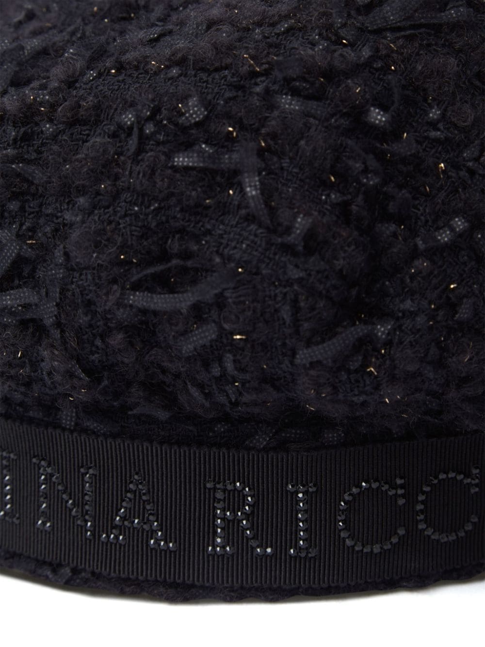 logo tweed beret - 2
