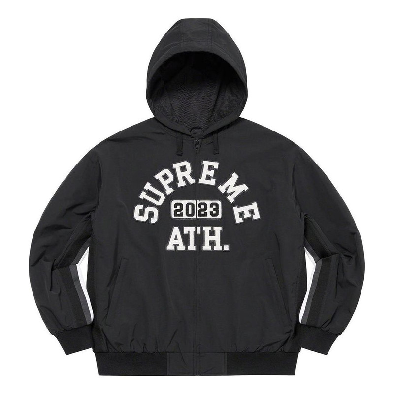 Supreme Applique Hooded Track Jacket 'Black White' SUP-SS23-195 - 1