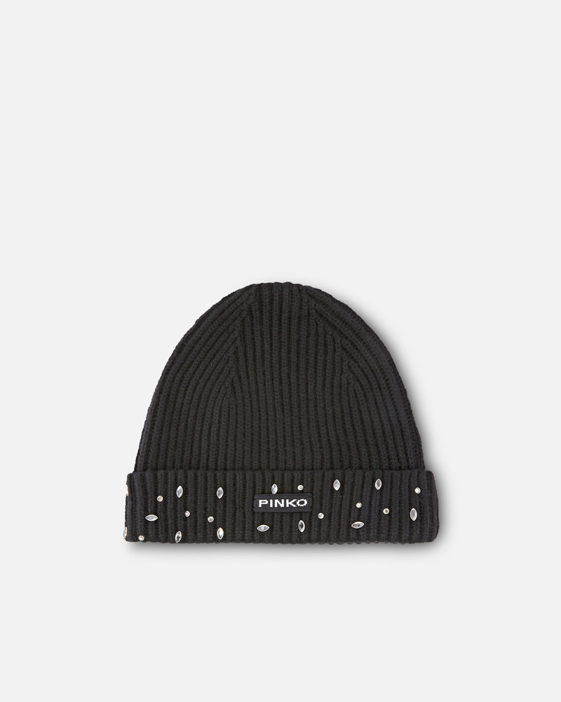 RIBBED BEANIE WITH CRYSTALS 1