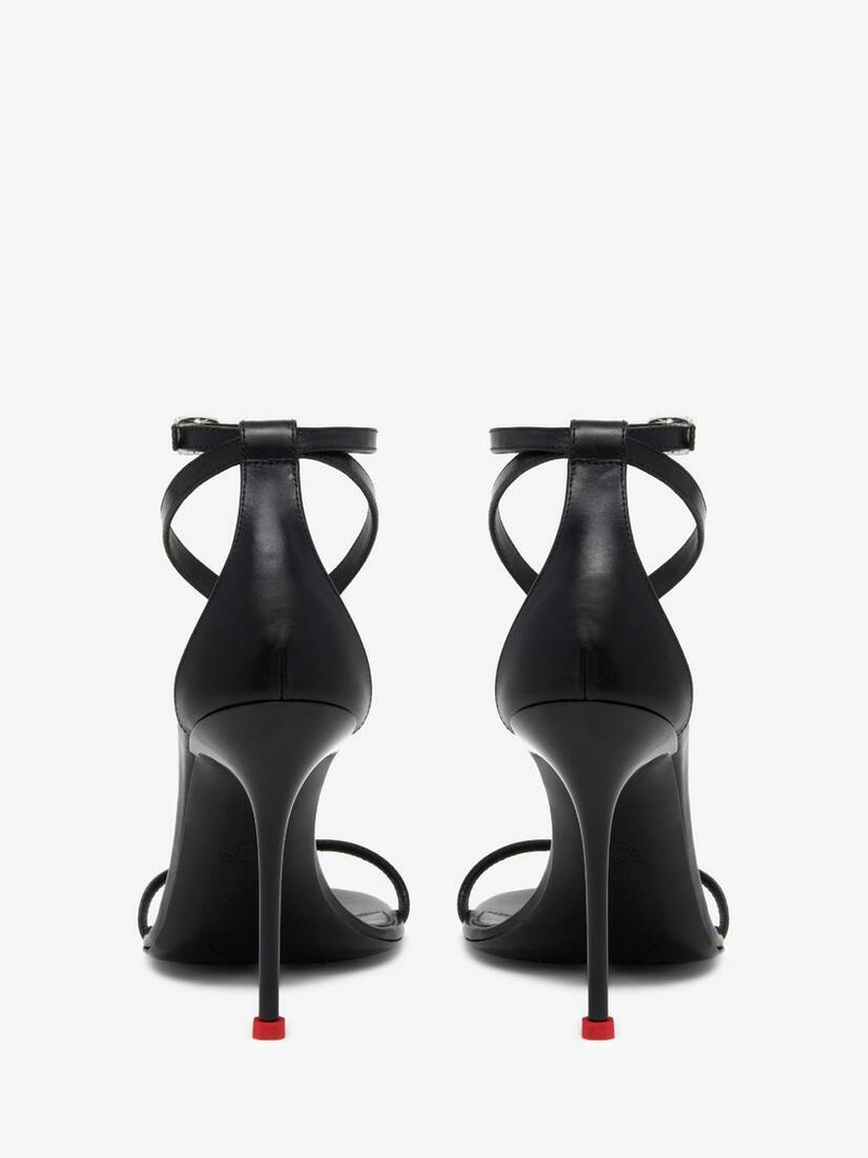 Women's Harness Sandal in Black/lust Red 4