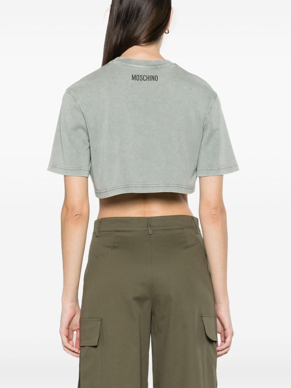 text-print cropped T-shirt - 4