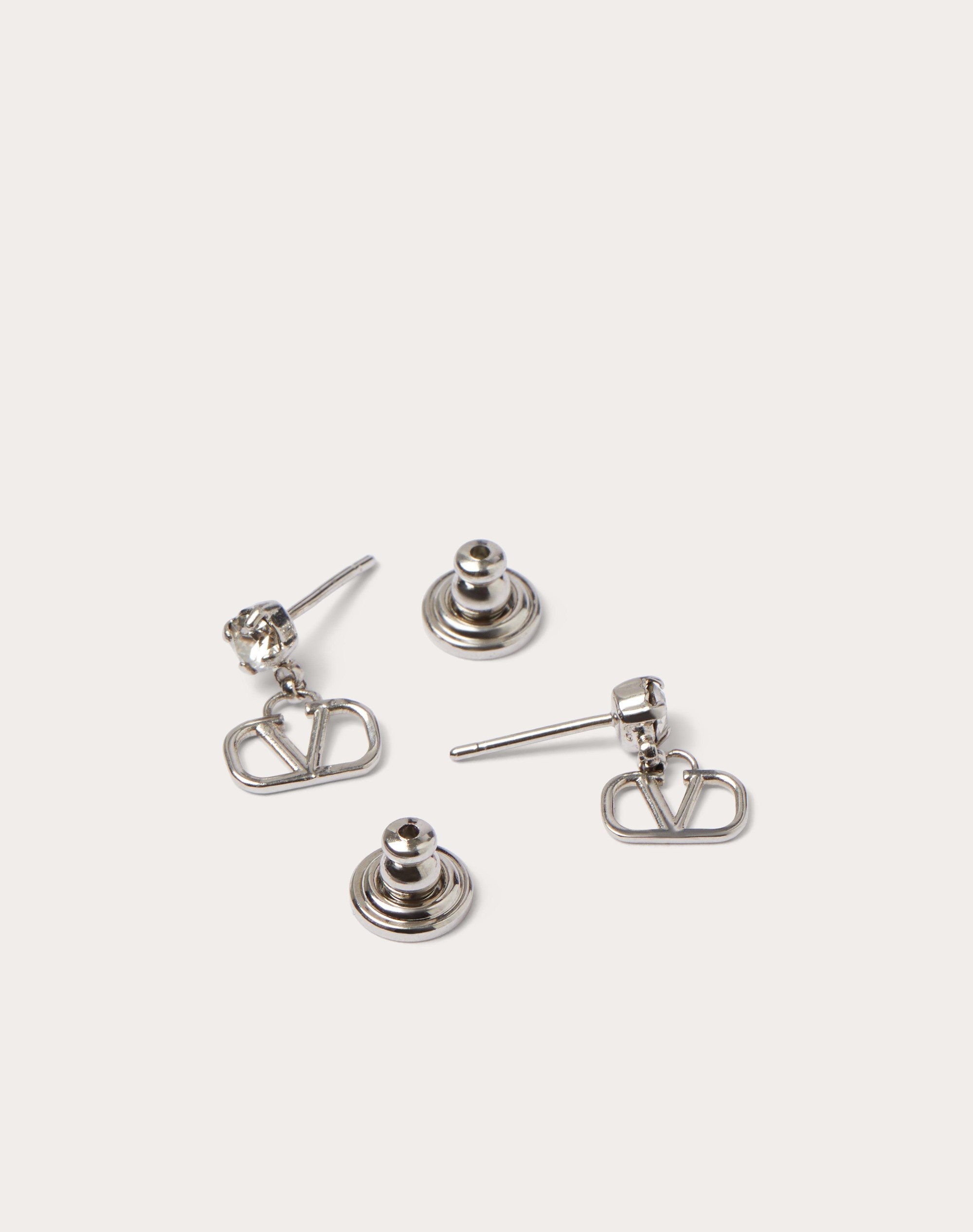 VLOGO SIGNATURE EARRINGS IN METAL AND SWAROVSKI® CRYSTALS - 4
