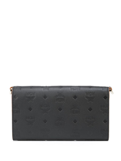 MCM embossed-monogram chain-strap wallet outlook