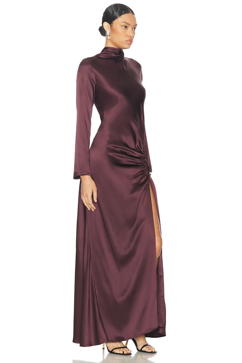 Satin Bias Tab Slit Gown 2