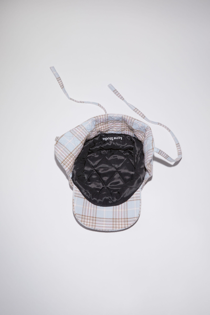 Check trapper hat - Light blue/pink 4