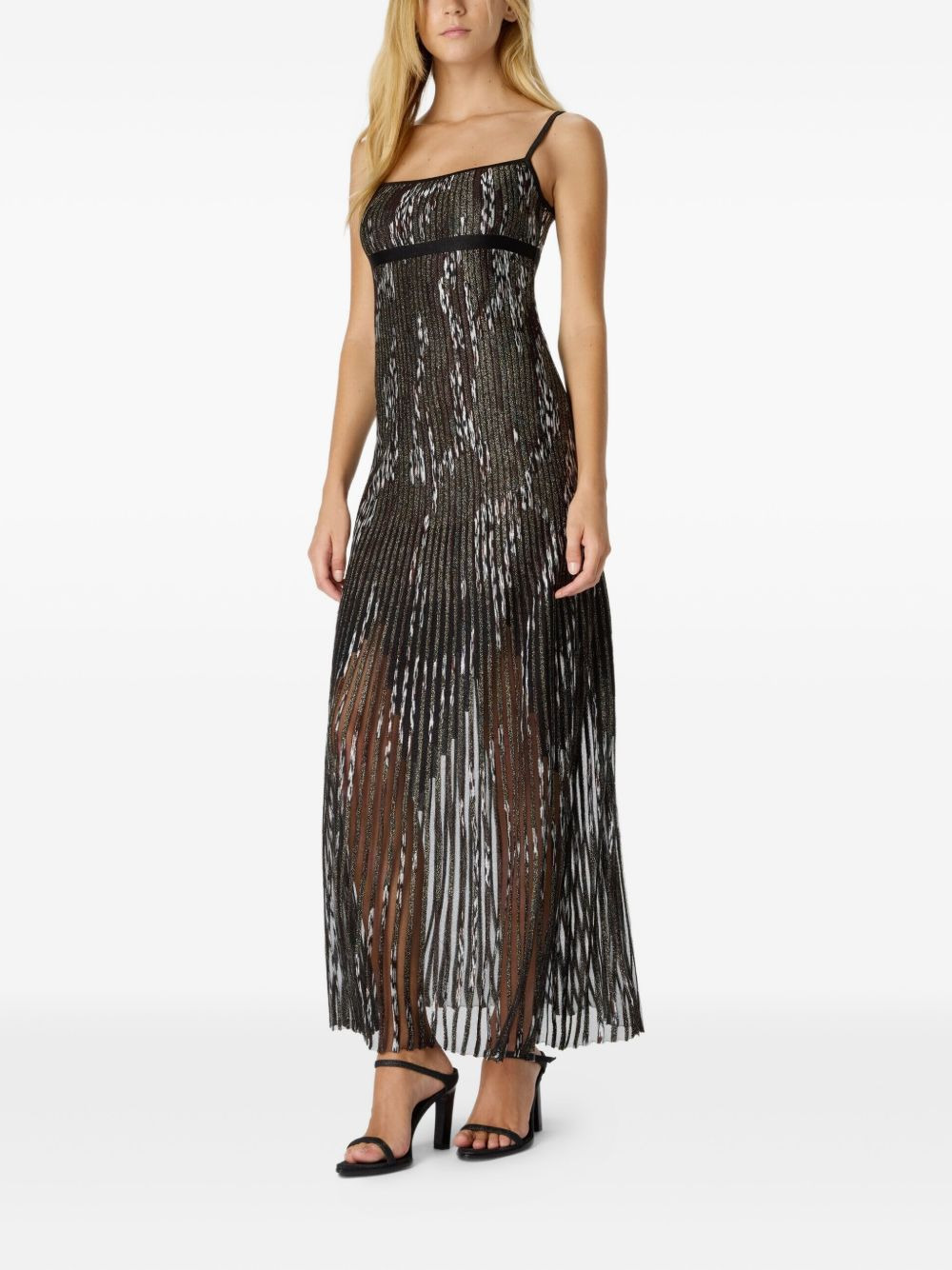 metallic-threading maxi dress - 2