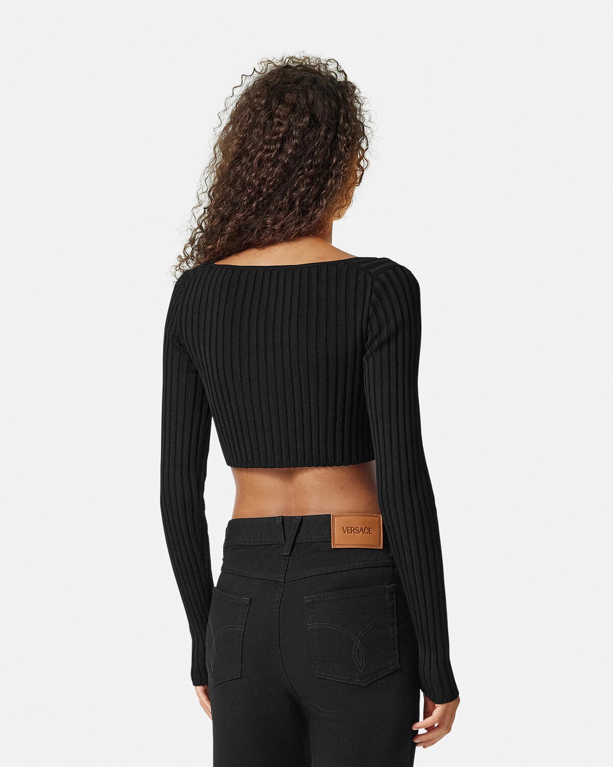 Safety Pin Scoop Crop Ribbed-Knit Cardigan - 5