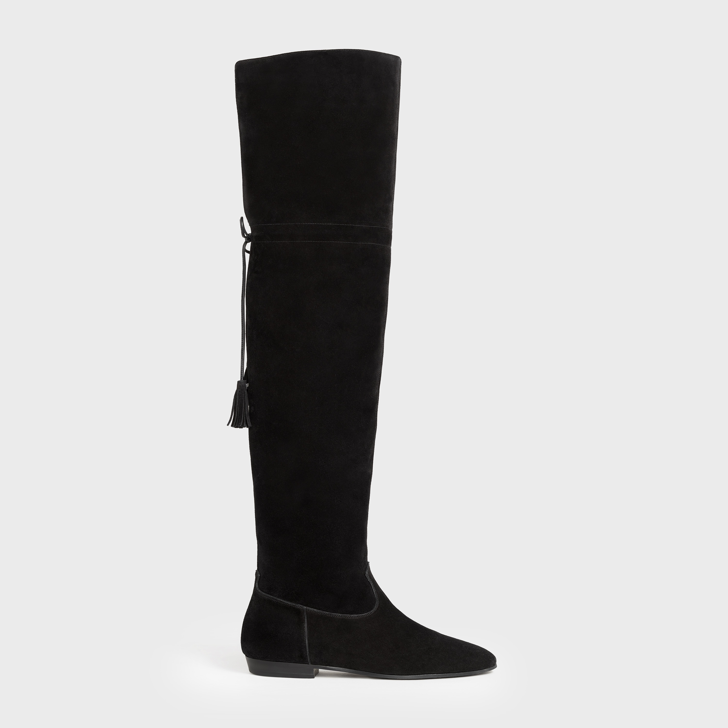 CHAT BOTTÉ OVER-THE-KNEE FLAT BOOT IN SUEDE CALFSKIN - 1