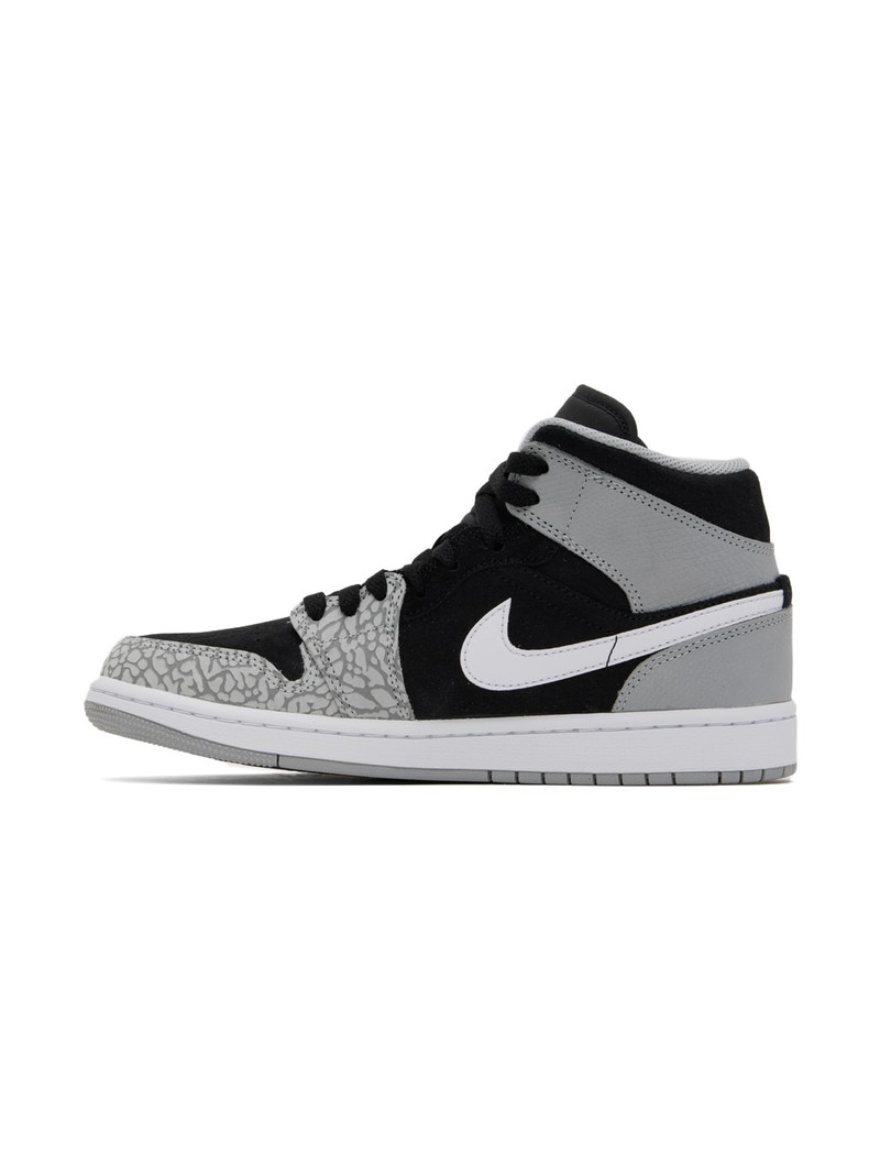 Jordan Black & Gray Air Jordan 1 Mid Sneakers outlook