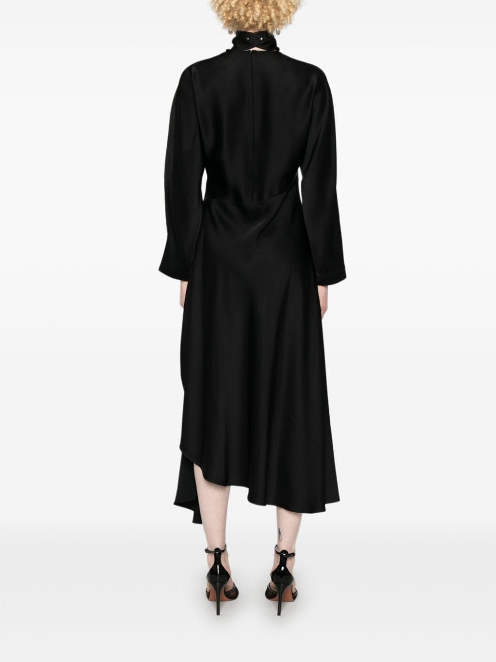 asymmetric fluid midi dress - 4