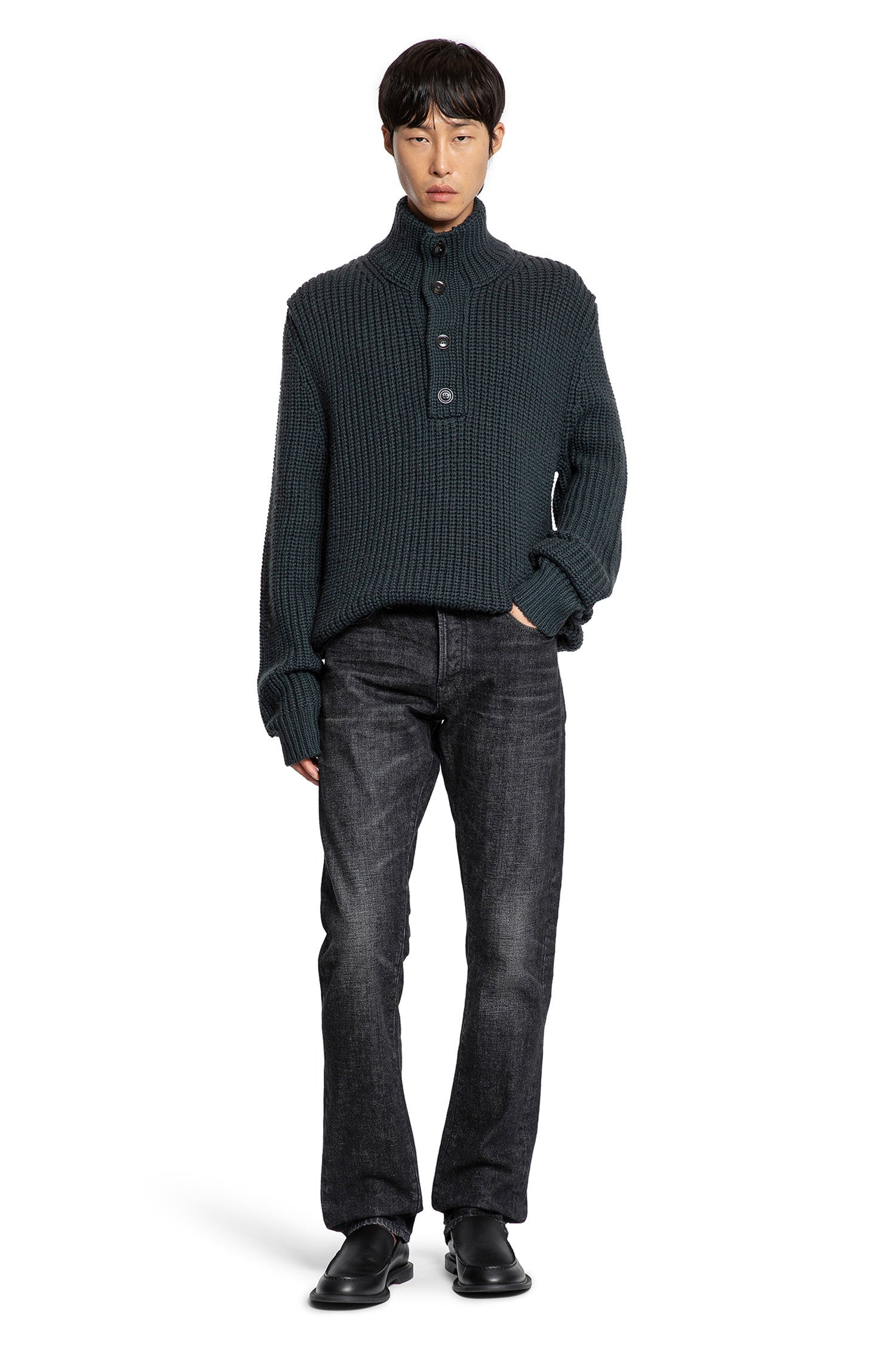 Cashmere-Wool-Half-Button-Sweater - 5