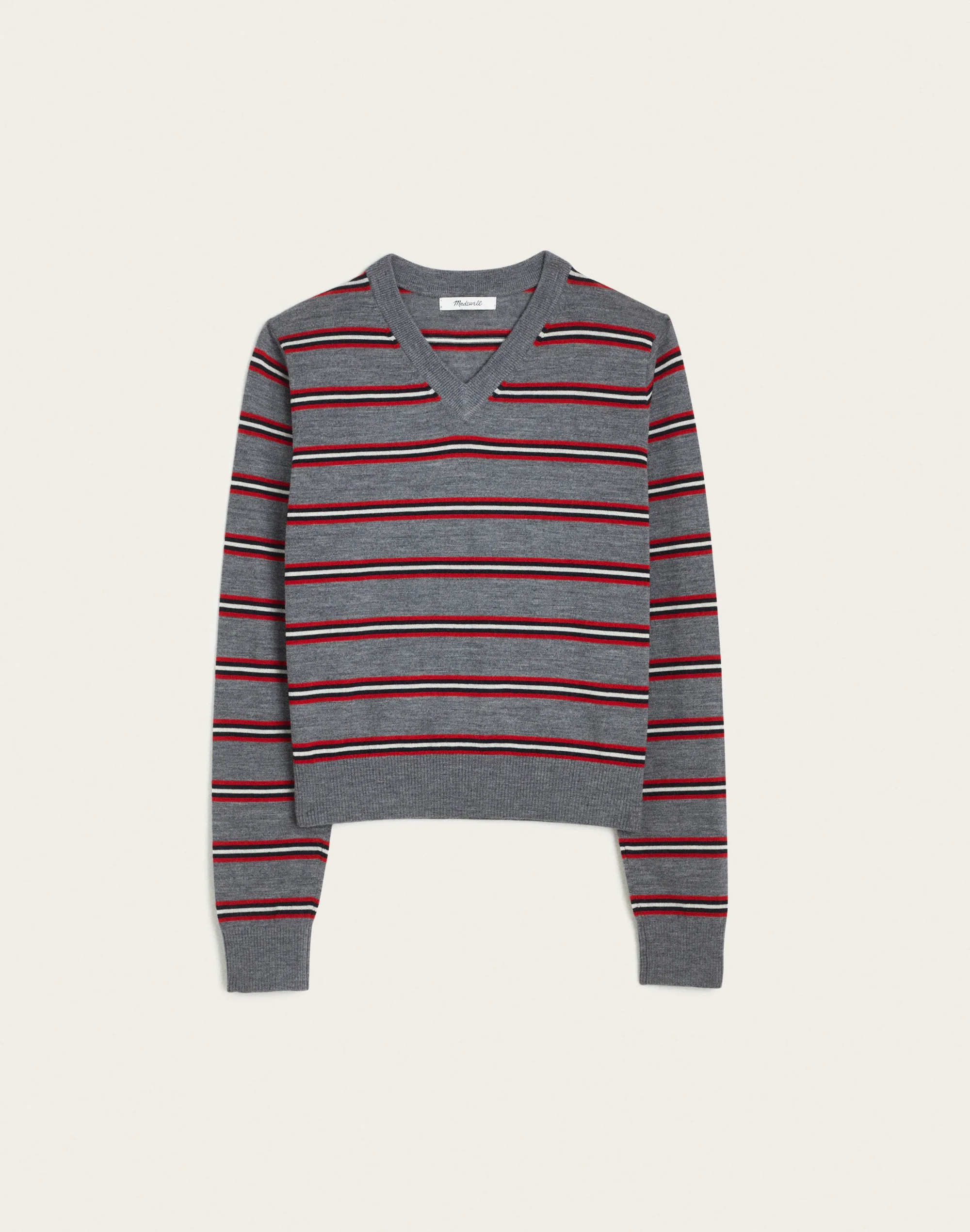 V-Neck Sweater in 100% Merino Wool - 1