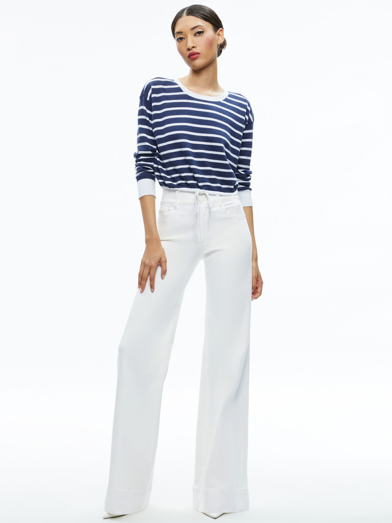 Alice + Olivia BERNETTA CROPPED DRAWSTRING PULLOVER outlook