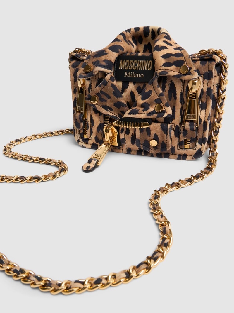 Biker printed suede shoulder bag - 3