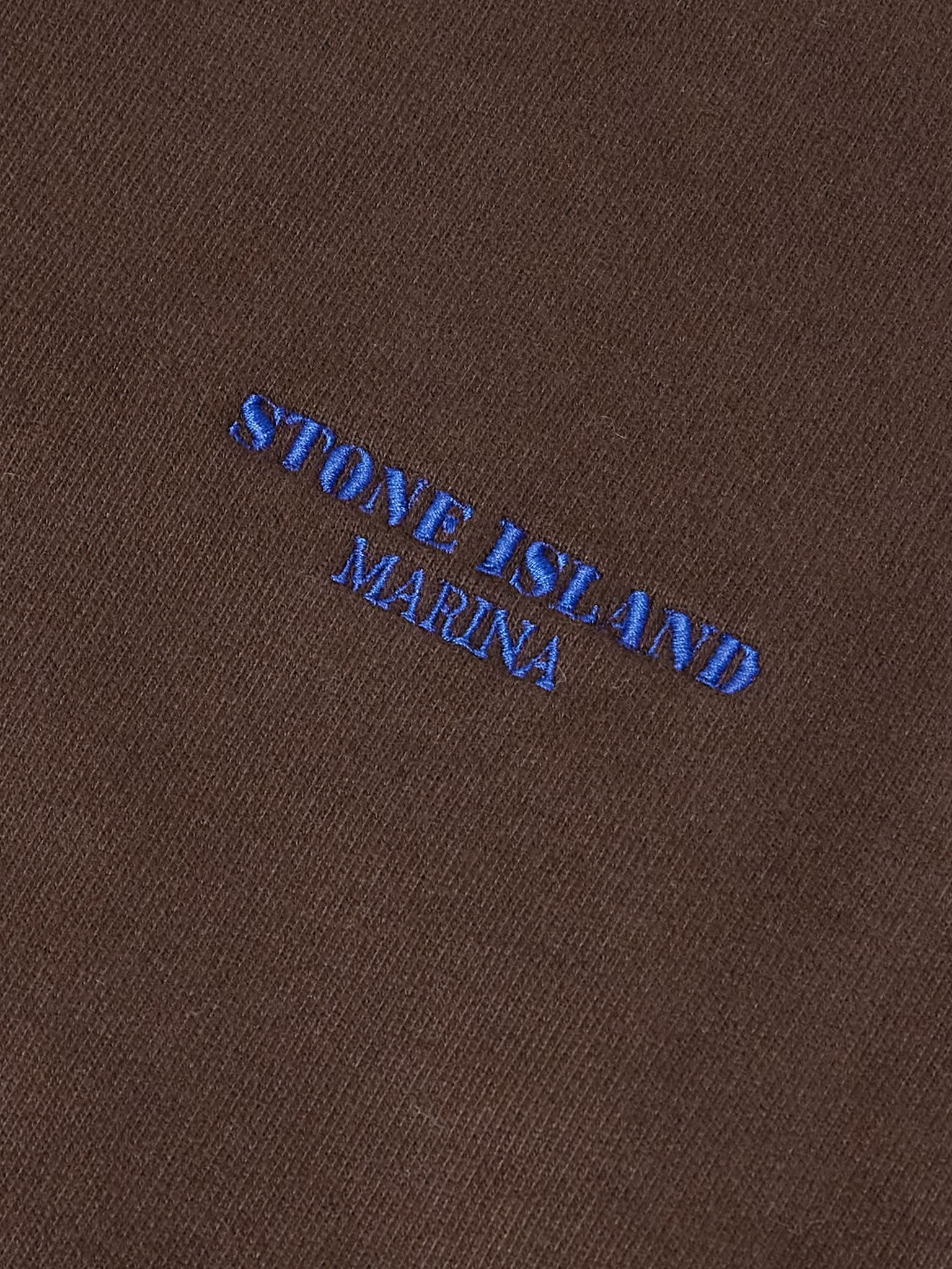 Marina Logo-Embroidered Organic Cotton-Jersey Hoodie Brown - 4