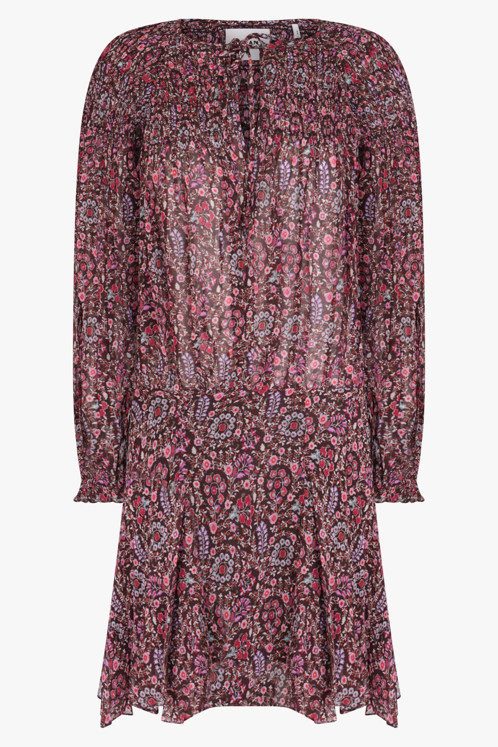 NOANNE FLORAL PRINT MINI DRESS | BROWN - 1