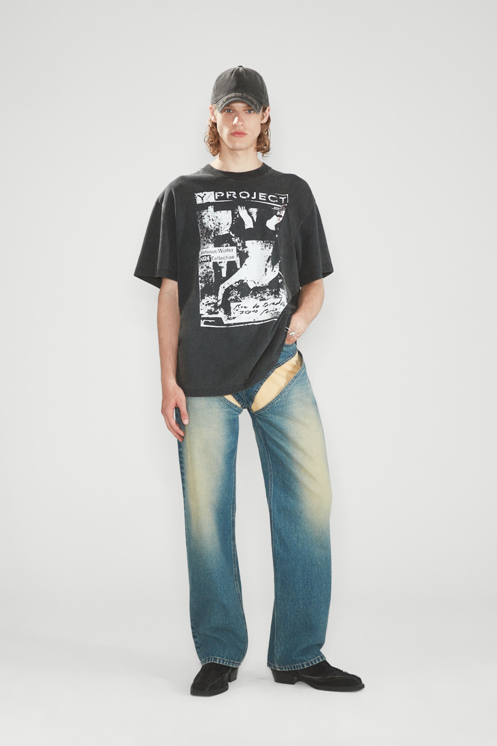 Rock Band Print Pinched Logo T-Shirt - 2