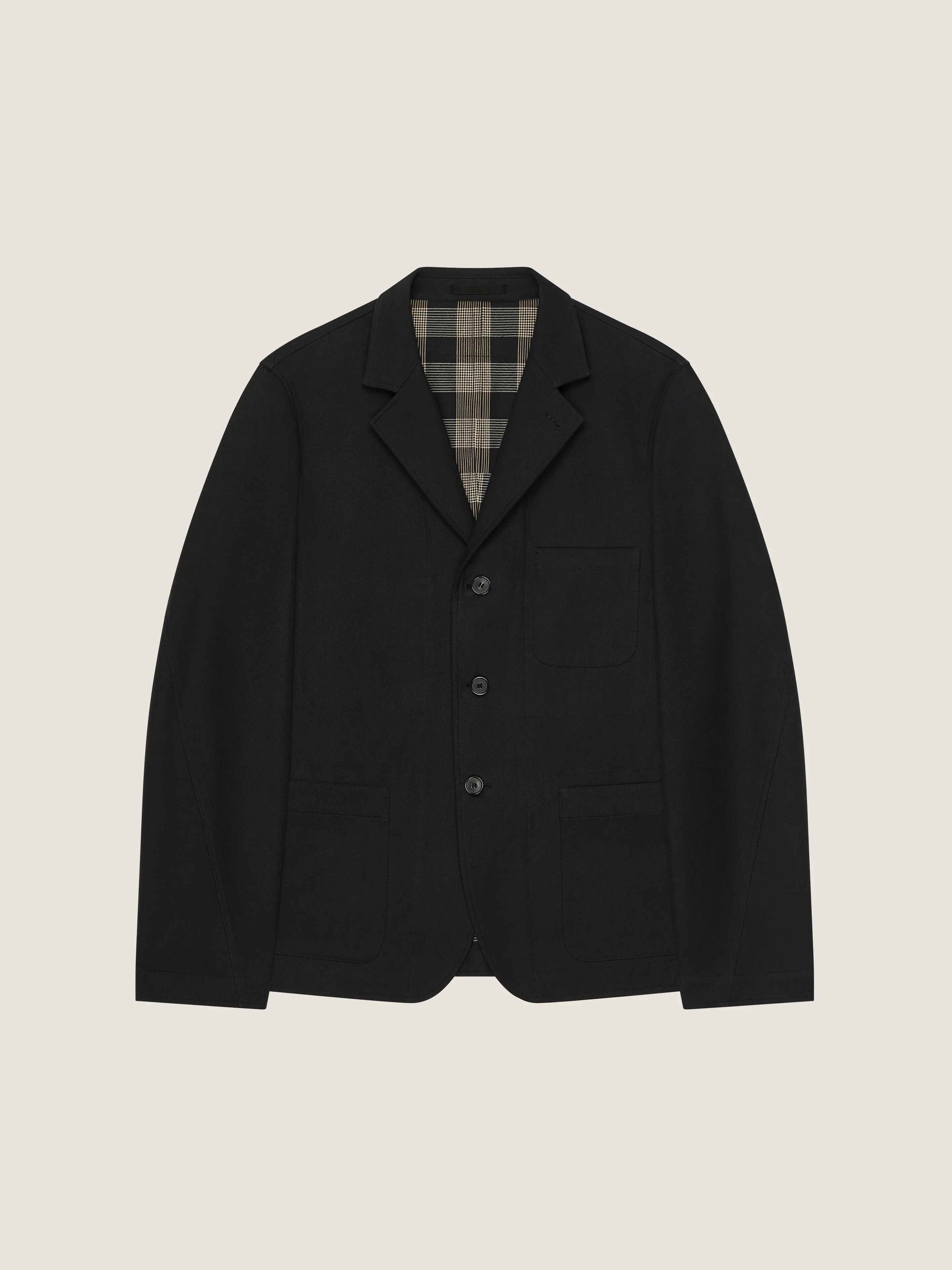 SINGLE-BREASTED DECONSTRUCTED JACKET IN COTTON - 1