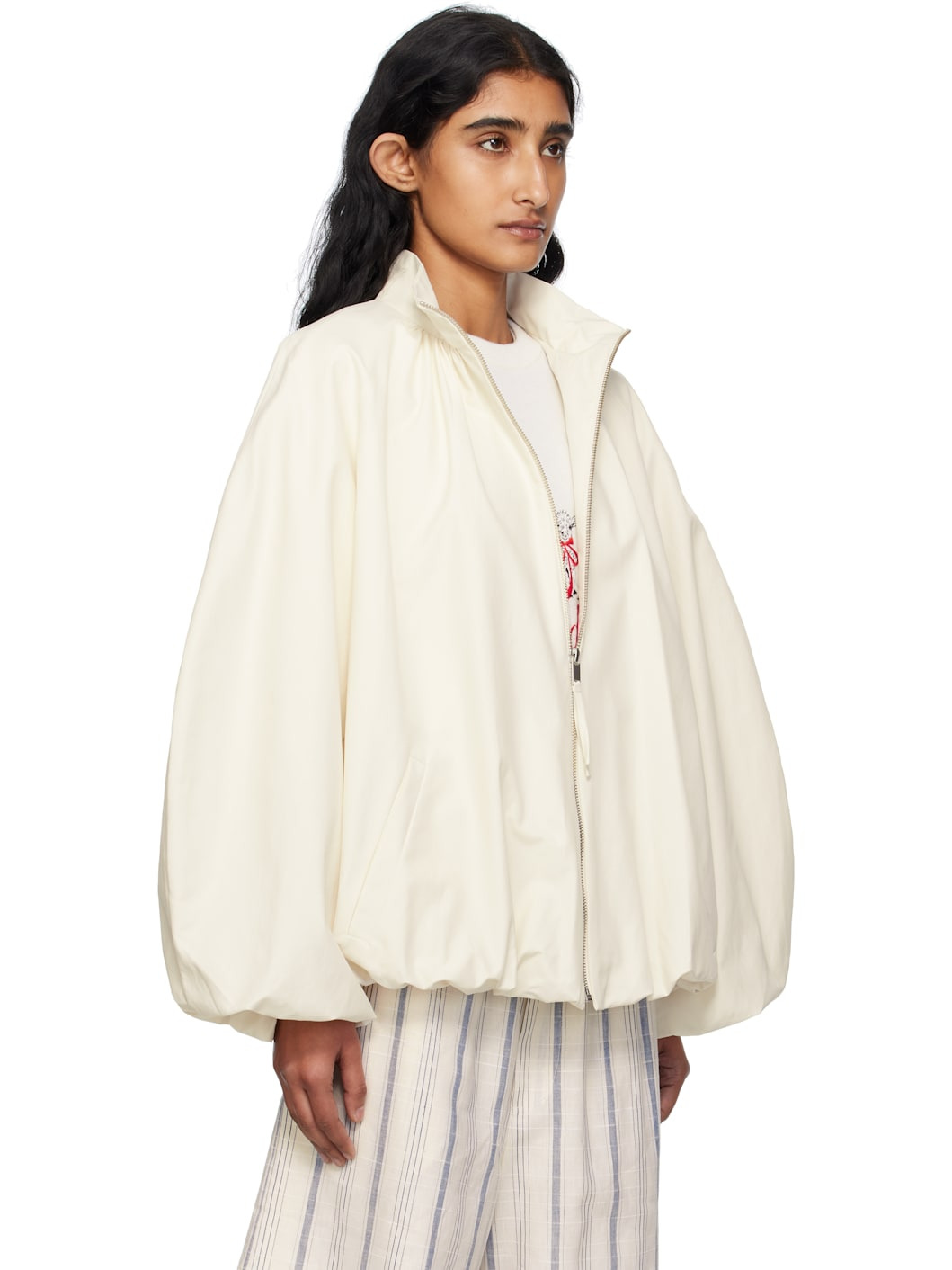 White Utility Balloon Jacket - 2