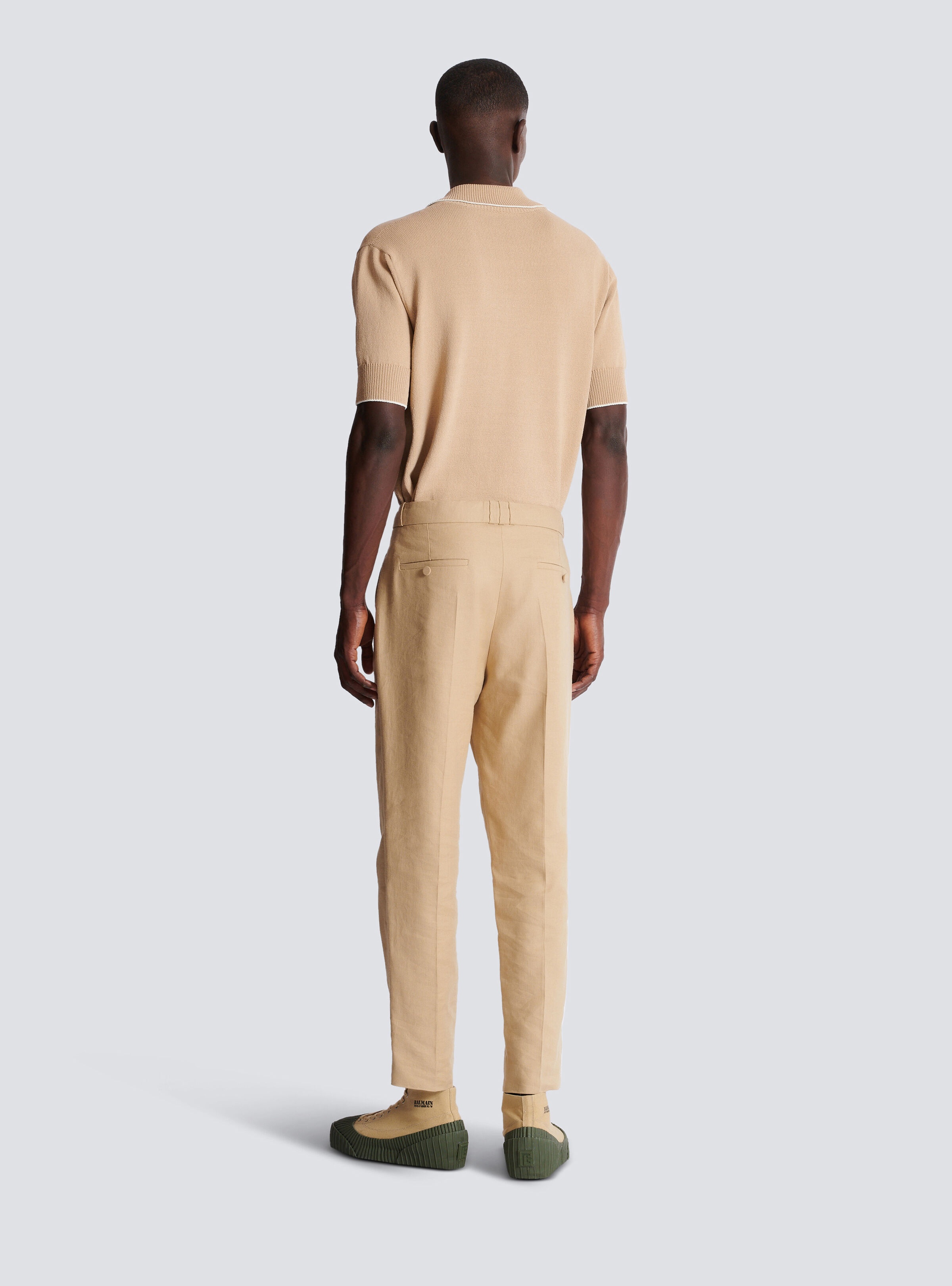 Straight-leg tailored canvas trousers - 4