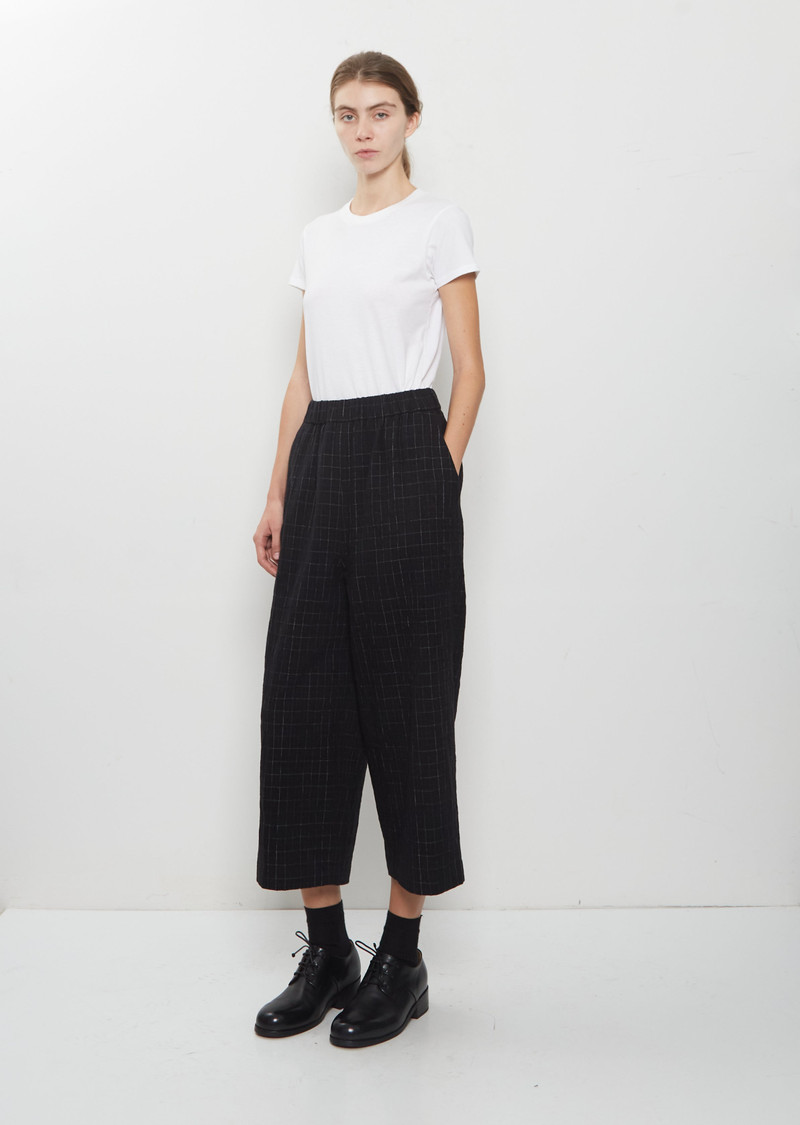 Pierre Cotton Wool Chalk Check Pants 4