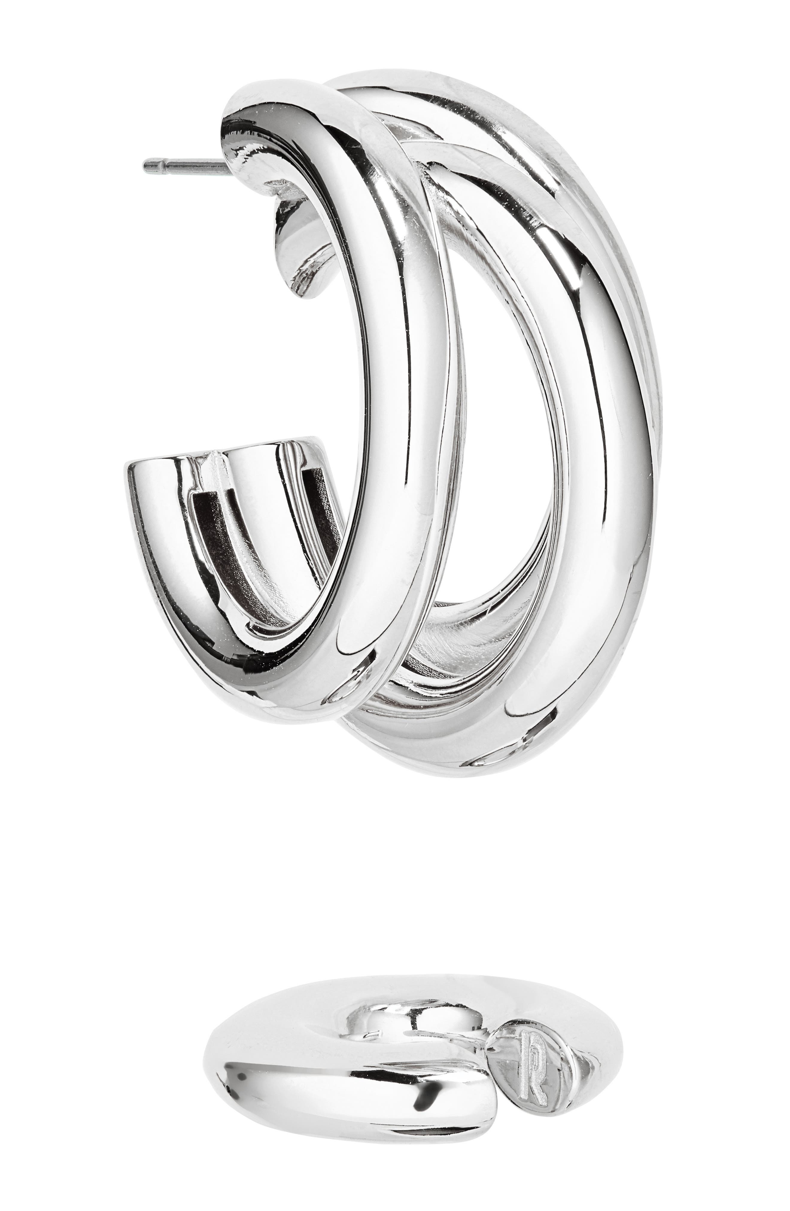 Rabanne Triple Loop Hoop Earrings & Ear Cuff Set in Silver at Nordstrom - 6