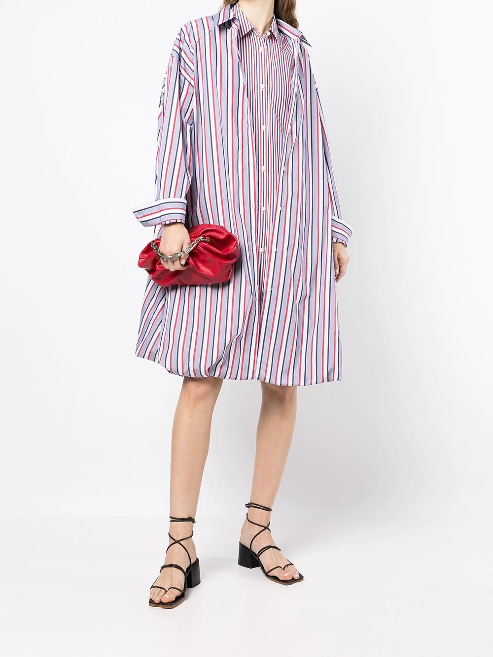 stripe-detail shirt dress - 2