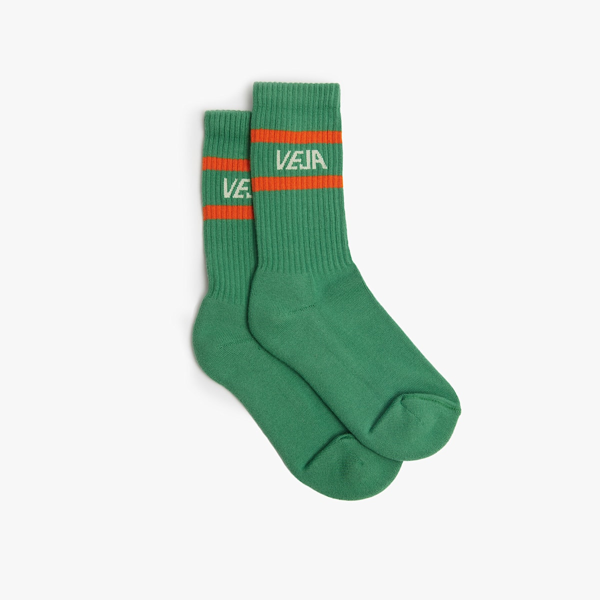 ICONIC SOCKS COTTON GREEN WHITE ORANGE - 1